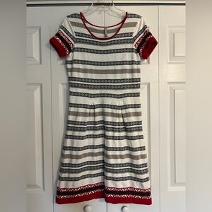 Hanna Andersson Women's Short Sleeve Nordic holiday Sweater Dress